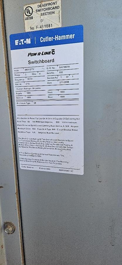 600 Volt Switchboard Cabinet thumbnail 5