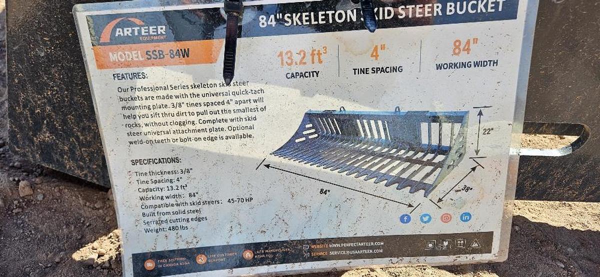 NEW - 84" Skid Steer Skeleton Bucket thumbnail 6