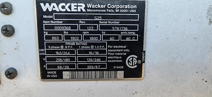 2007 Wacker Generator thumbnail 14